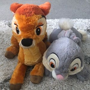 Disney Store Bambi and Thumper Plush Bundle